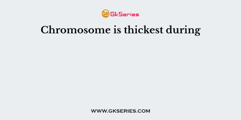 Chromosome is thickest during