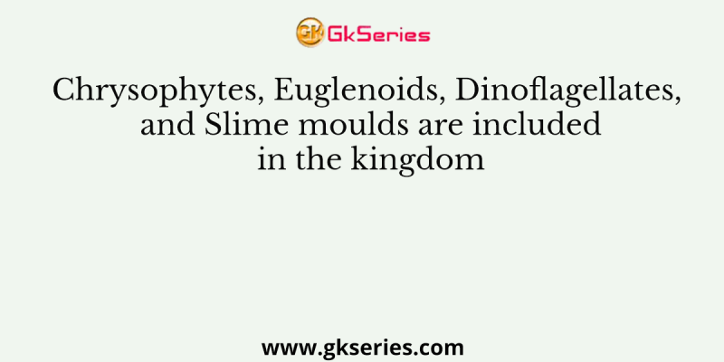 Chrysophytes, Euglenoids, Dinoflagellates, and Slime moulds are included in the kingdom