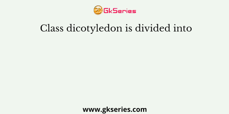 Class dicotyledon is divided into