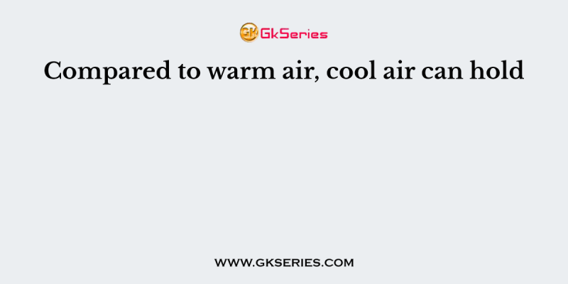 Compared to warm air, cool air can hold