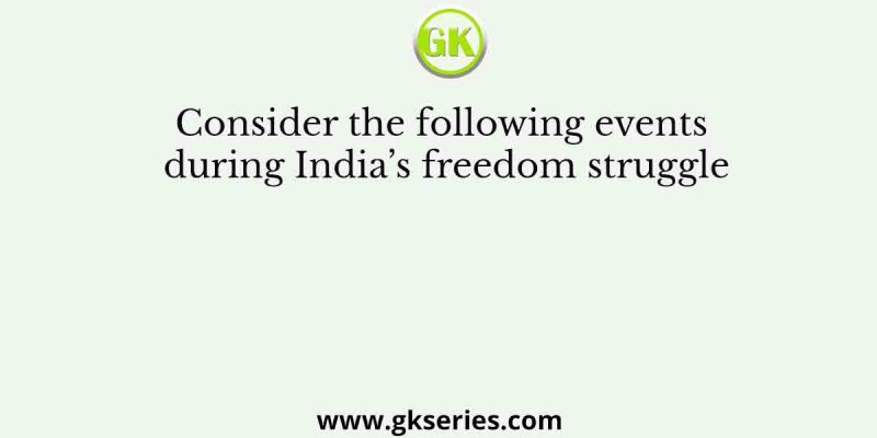 Consider the following events during India’s freedom struggle