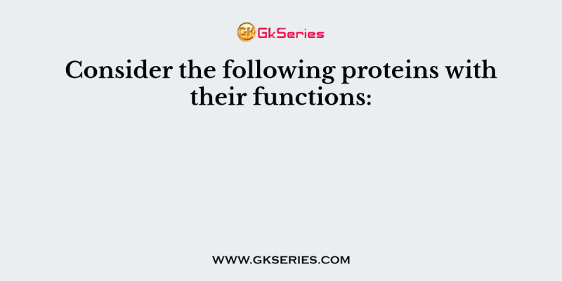 Consider the following proteins with their functions: