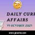 Daily Current Affairs Quiz – 19 October 2021 | Gkseries
