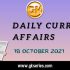 Daily Current Affairs Quiz – 18 October 2021 | Gkseries