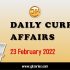 Daily Current Affairs Quiz: 23 February 2022