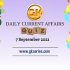 Daily Current Affairs 7 September 2021 – Gkseries