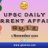 Daily Current Affairs Quiz – 1 November 2021 | Gkseries