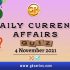 Daily Current Affairs Quiz – 4 November 2021 | Gkseries
