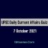 UPSC Daily Static Quiz – 7 October 2021 | Gkseries