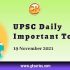 Daily Current Affairs – 19 November 2021 | Gkseries
