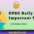 UPSC Daily Static Quiz – 2 October 2021 | Gkseries
