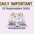 UPSC Daily Static Quiz – 21 September 2021 | Gkseries