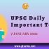 Daily Current Affairs – 7 January 2022 | Gkseries