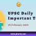 Daily Current Affairs – 27 & 28 February 2022 | Gkseries