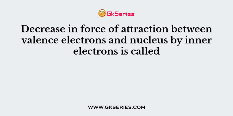 Decrease in force of attraction between valence electrons and nucleus by inner electrons is called