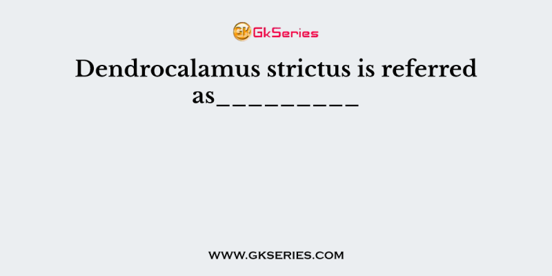 Dendrocalamus strictus is referred as_________