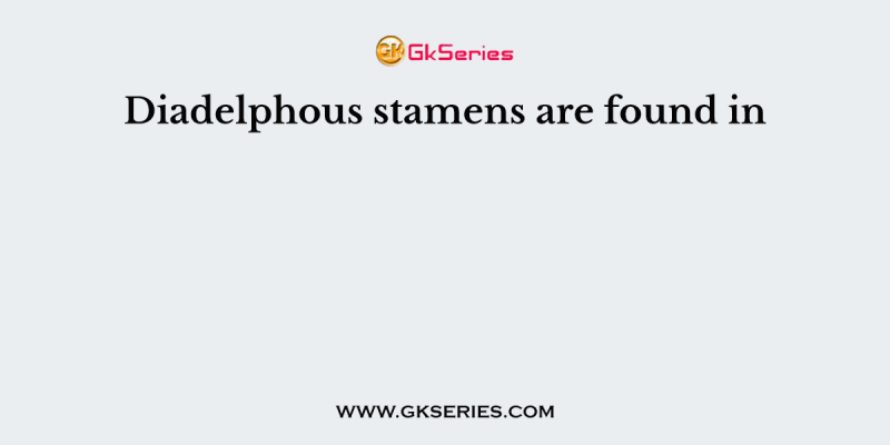 Diadelphous stamens are found in
