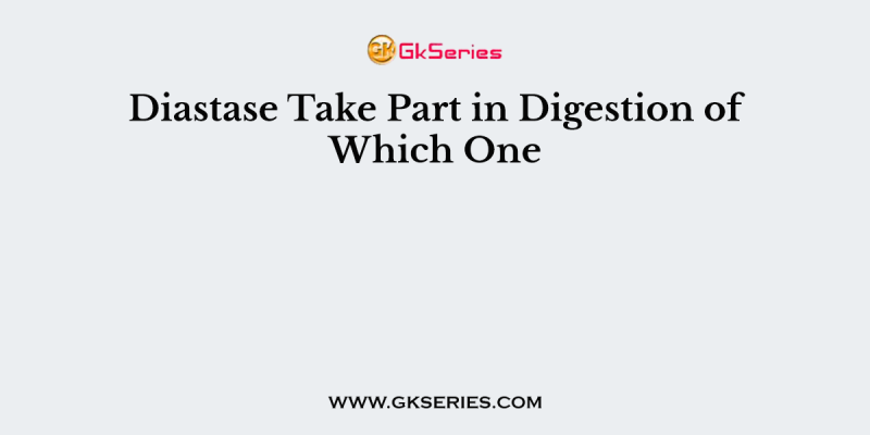 Diastase Take Part in Digestion of Which One