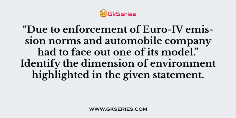 Due to enforcement of Euro-IV emission norms and automobile company had to face out one of its model