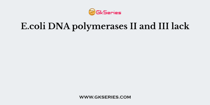 E.coli DNA polymerases II and III lack