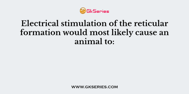 Electrical stimulation of the reticular formation would most likely cause an animal to: