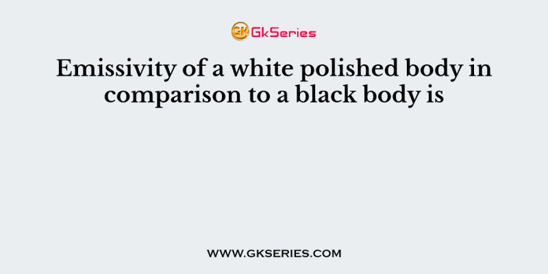 Emissivity of a white polished body in comparison to a black body is
