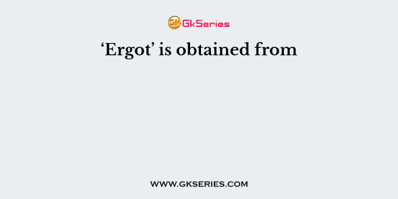 ‘Ergot’ is obtained from