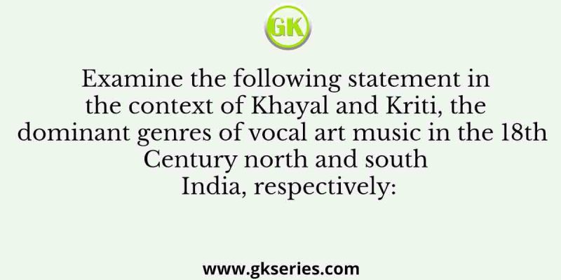 Examine the following statement in the context of Khayal and Kriti