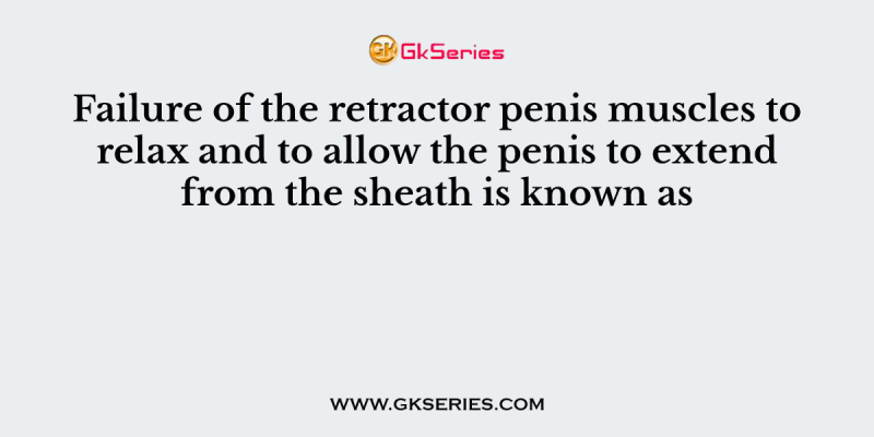 Failure of the retractor penis muscles to relax and to allow the penis to extend from the sheath is known as