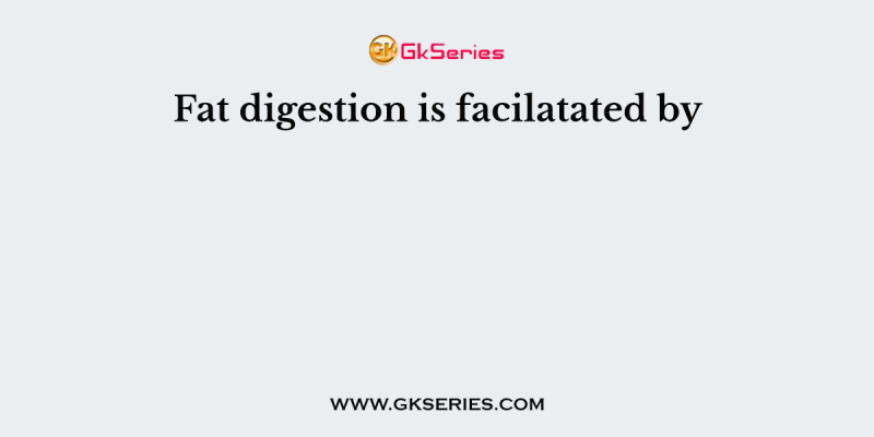 Fat digestion is facilatated by