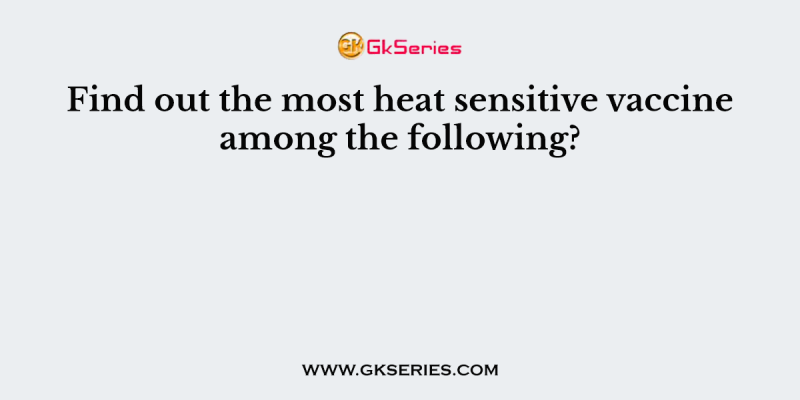 Find out the most heat sensitive vaccine among the following?