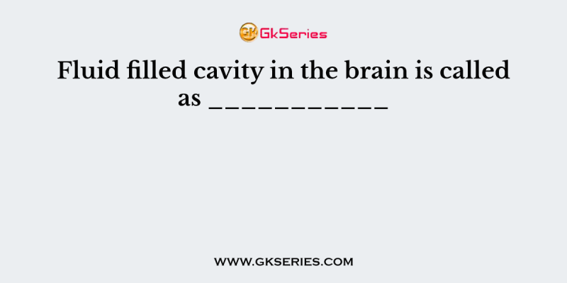 Fluid filled cavity in the brain is called as ___________