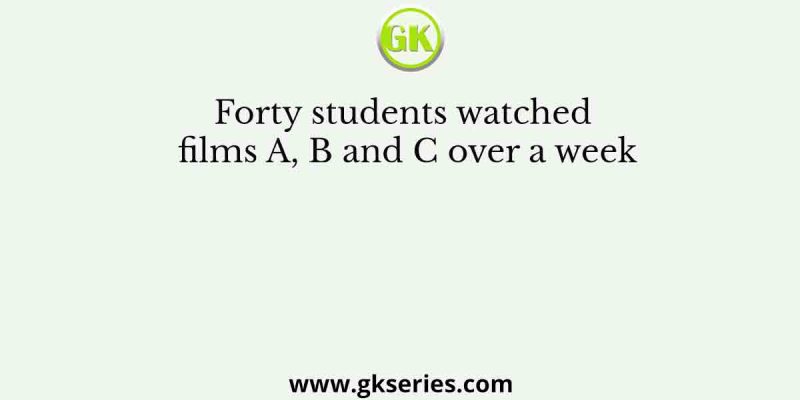 Forty students watched films A, B and C over a week