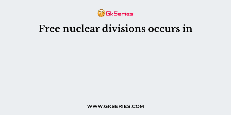 Free nuclear divisions occurs in