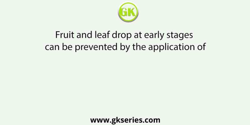 Fruit and leaf drop at early stages can be prevented by the application of
