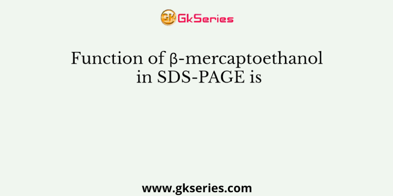 Function of β-mercaptoethanol in SDS-PAGE is