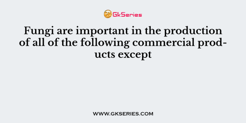 Fungi are important in the production of all of the following commercial products except