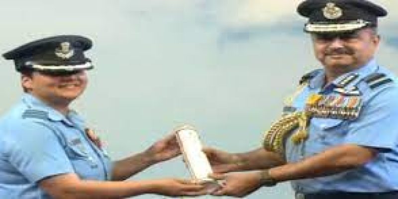 Gallantry Medal presented to Wing Commander Deepika Misra.