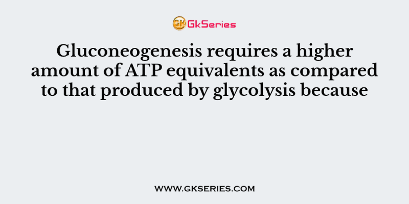 Gluconeogenesis requires a higher amount of ATP equivalents as compared to that produced by glycolysis because
