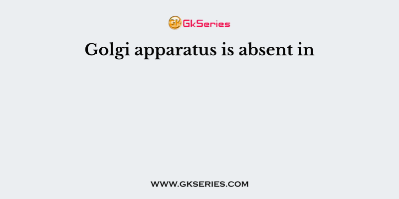 Golgi apparatus is absent in