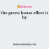 Why heat trapping by CO2, CH4 etc in the atmosphere is called ‘green house effect’?