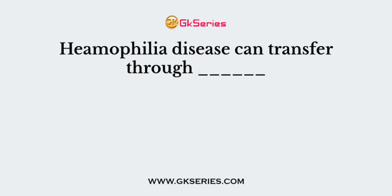 Heamophilia disease can transfer through ______