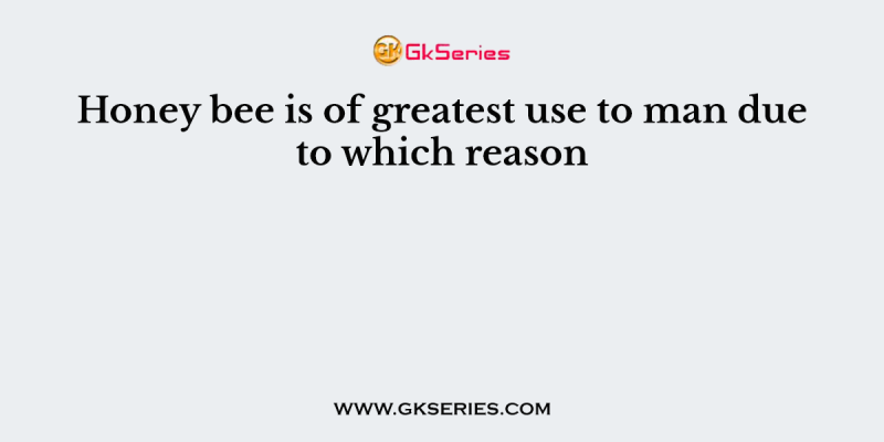 Honey bee is of greatest use to man due to which reason
