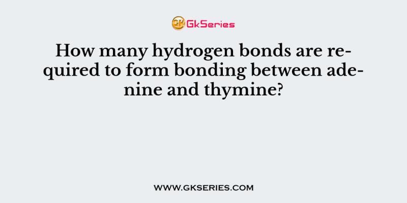 How many hydrogen bonds are required to form bonding between adenine and thymine?