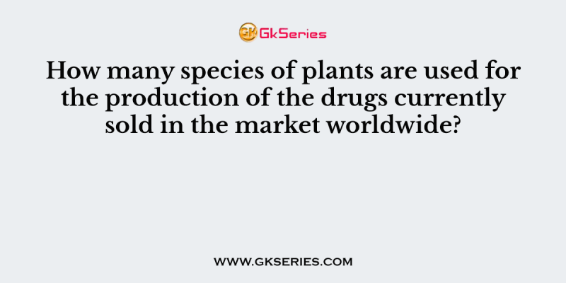How many species of plants are used for the production of the drugs currently sold in the market worldwide?