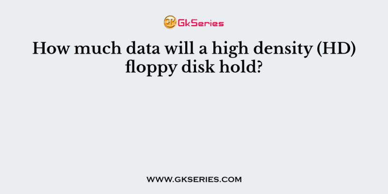 How much data will a high density (HD) floppy disk hold?