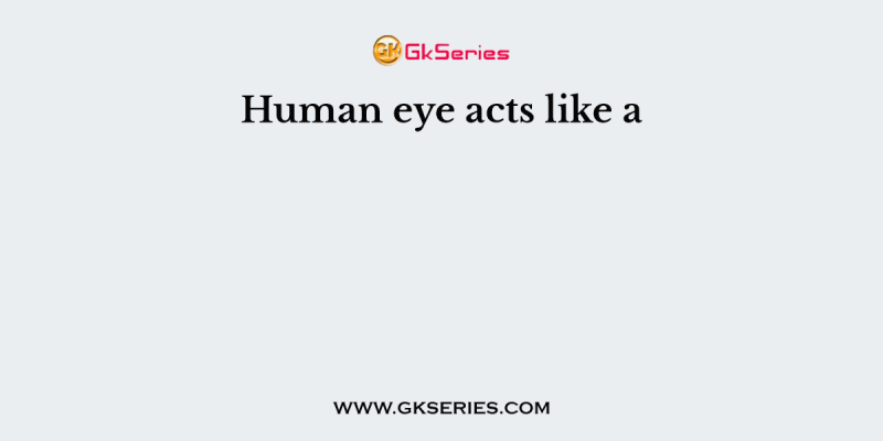 Human eye acts like a