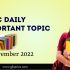 UPSC Daily Static Quiz: 23 November 2022