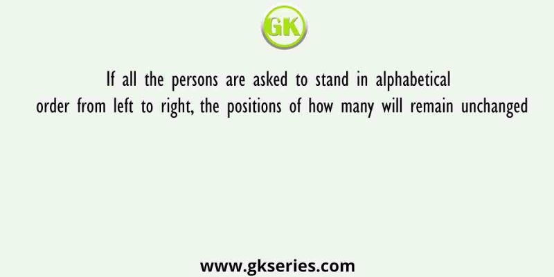 If all the persons are asked to stand in alphabetical order from left to right, the positions of how many will remain unchanged