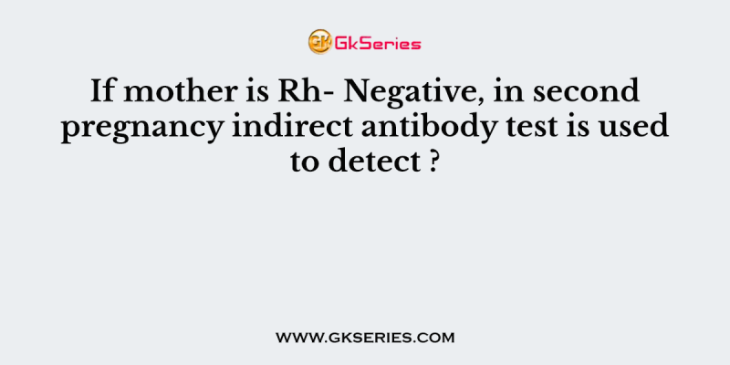 If mother is Rh- Negative, in second pregnancy indirect antibody test is used to detect?
